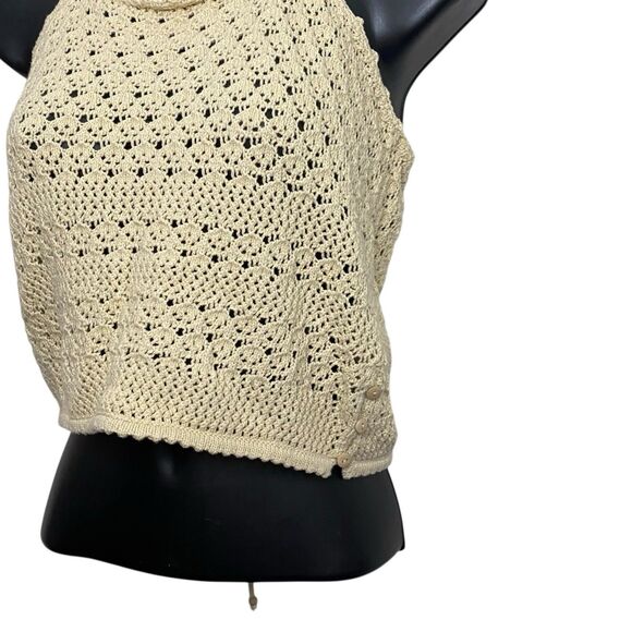 NWT House of Harlow 1960 Halter Top Womens M Crochet Knit Cropped Boho Revolve - Picture 7 of 14